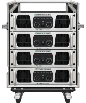 Promotec TL-1200 PA-Endstufen 4 Stück im Rack ink. Equalizer - Vermietung Tagespreis